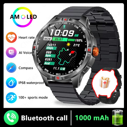 T-Rex 3 Military 1000mAh Battery Smart Watch Adult Men Compass Bluetooth Call AMOLED Screen Heart Rate Waterproof SmartWatches
