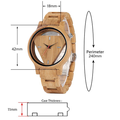 Bobo Bird Montres géométriques superbes montre-bracelet à quartz en bois inversé en bambou pour homme