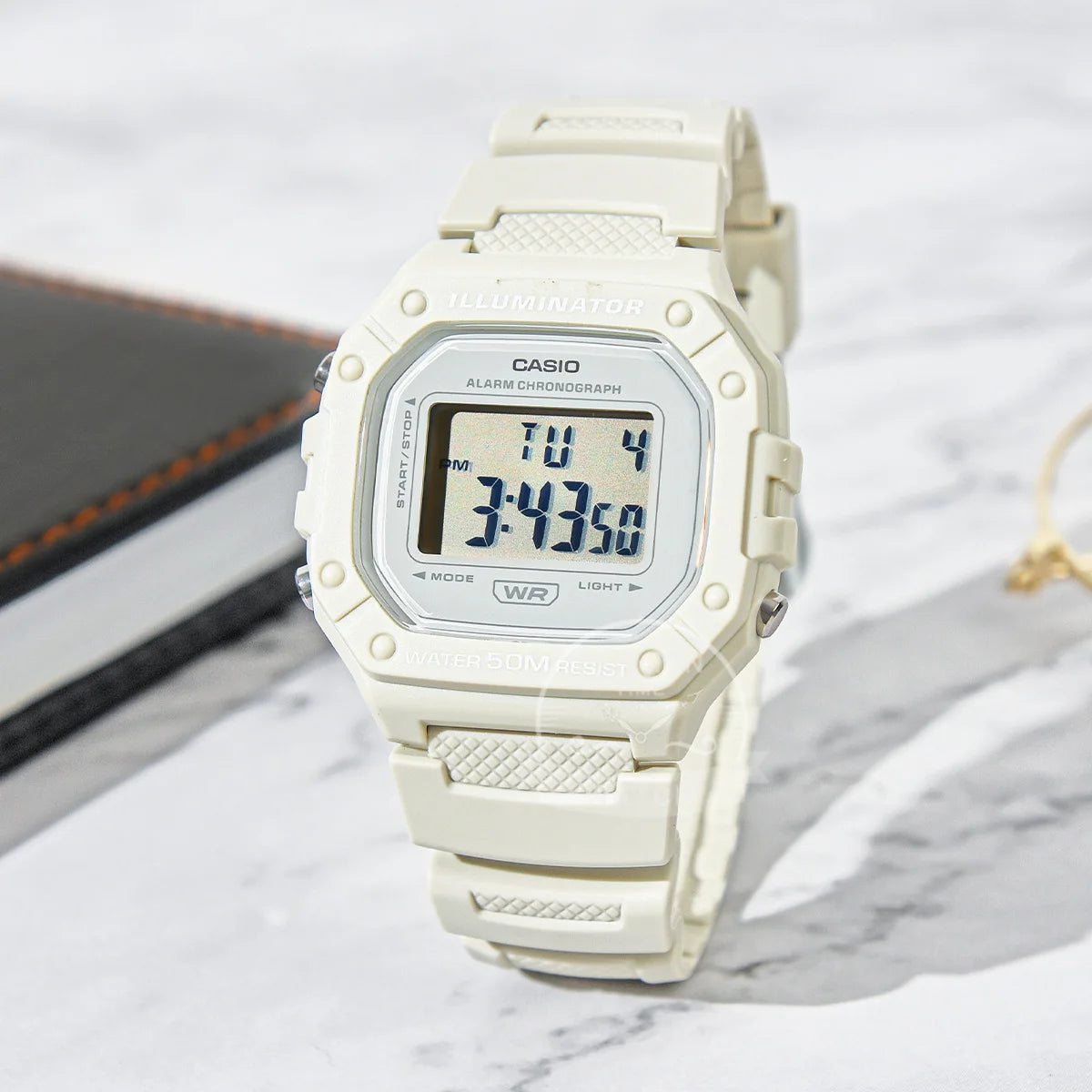 Casio W-218HC-8A digital watch with alarm, stopwatch and LED backlight