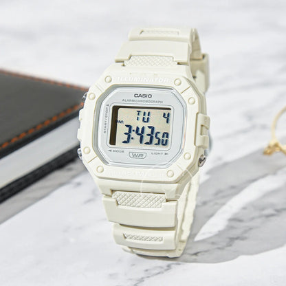 Casio W-218HC-8A digital watch with alarm, stopwatch and LED backlight