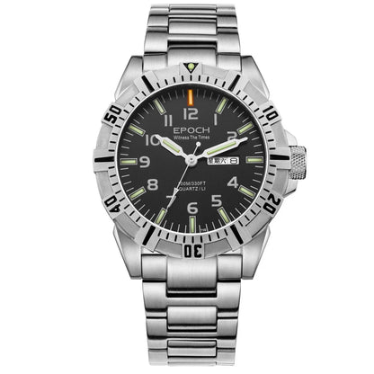 EPOCH AB6020G Montre Militaire Sport Montre-Bracelet à Quartz Tubes Luminescents