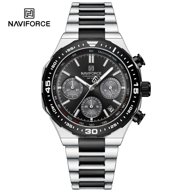 NAVIFORCE Montres Homme Quartz Tendance Affaires Classique Étanche Bracelet Acier Inoxydable Montre-bracelet Nouvelle horloge Homme en 2024
