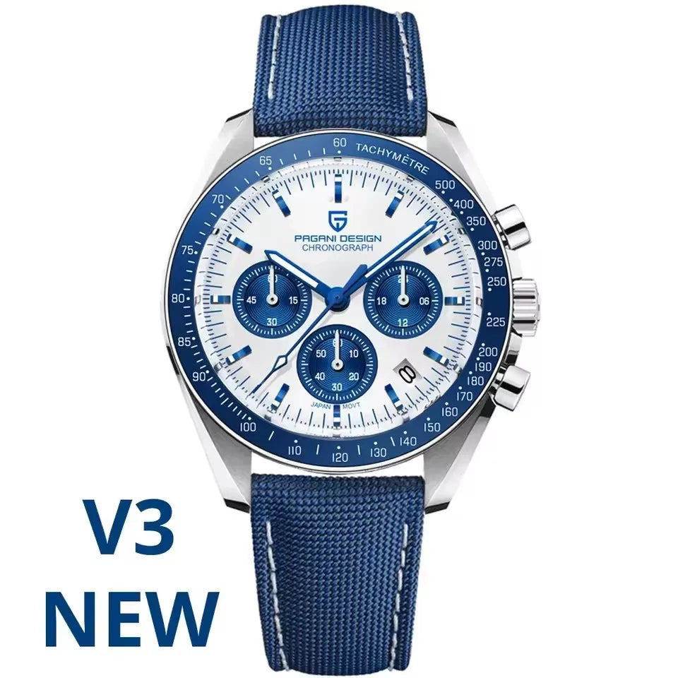 2026 New PAGANI DESIGN V5 Moon Men's Watches Top Luxury Quartz Watch For Men Chronograph Waterproof Sport Stainless Steel Clock