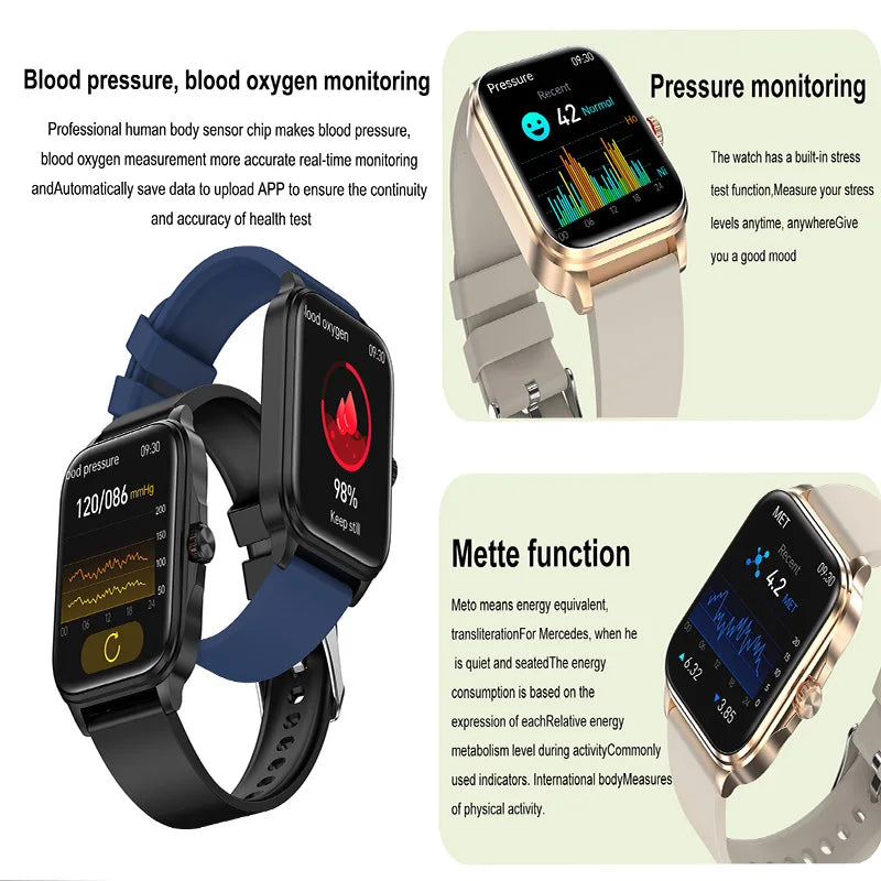 Montre connectée de santé 2026, surveillance de la fréquence cardiaque, de l'oxygène sanguin, de la pression artérielle, appels Bluetooth, GPS IP67, suivi des montres connectées