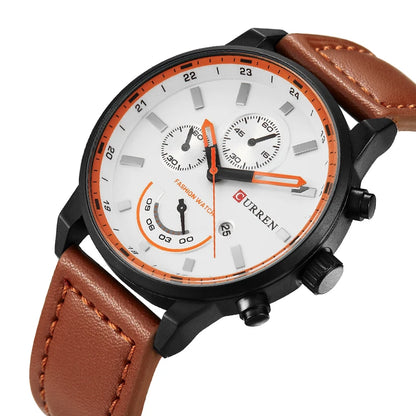 Montre à quartz pour homme Curren 8217, bracelet en cuir de luxe, marque supérieure, décontractée, à la mode, pour sport, horloge, montre-bracelet pour homme