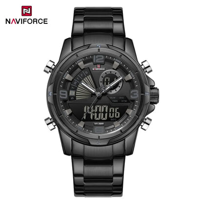 NAVIFORCE NF9257 Dual Display Stainless Steel Watch