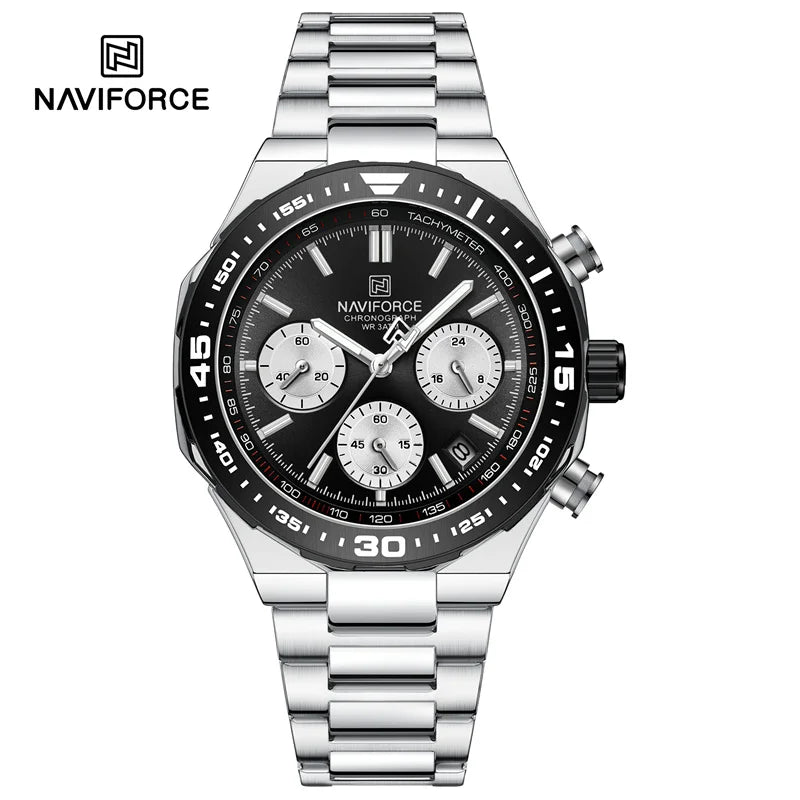 NAVIFORCE Montres Homme Quartz Tendance Affaires Classique Étanche Bracelet Acier Inoxydable Montre-bracelet Nouvelle horloge Homme en 2024