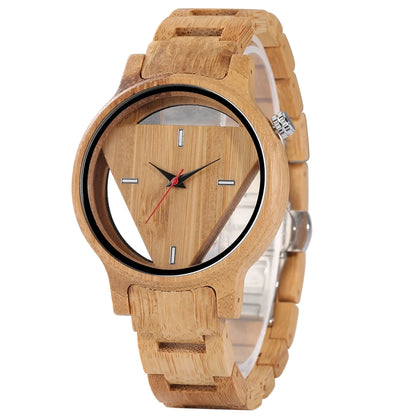 Bobo Bird Montres géométriques superbes montre-bracelet à quartz en bois inversé en bambou pour homme