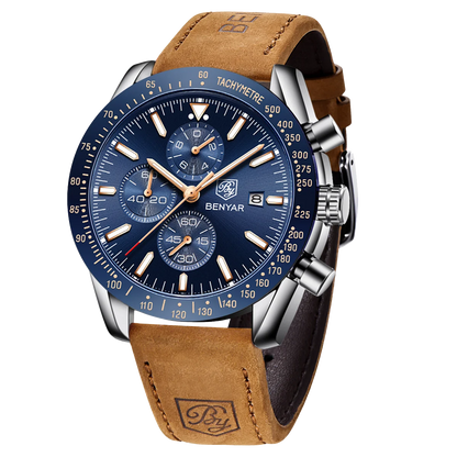 SAPPHERO Chronicle 5140 Classic Leather Strap Watch