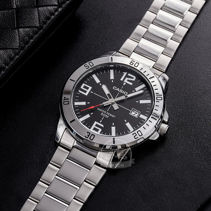 Montre Casio pour homme, bracelet en acier inoxydable, styles professionnels, relogio masculino MTP-VD01D