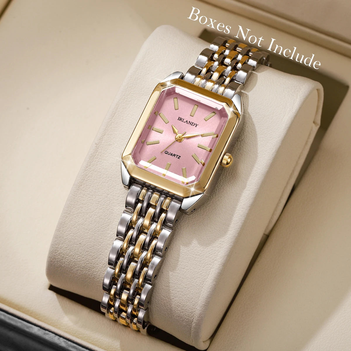 Montres Femme Rectangle Mode Bracelet Acier Dames Montre-Bracelet à Quartz Reloj Mujer Fille Horloge Cadeau (Sans boîte)