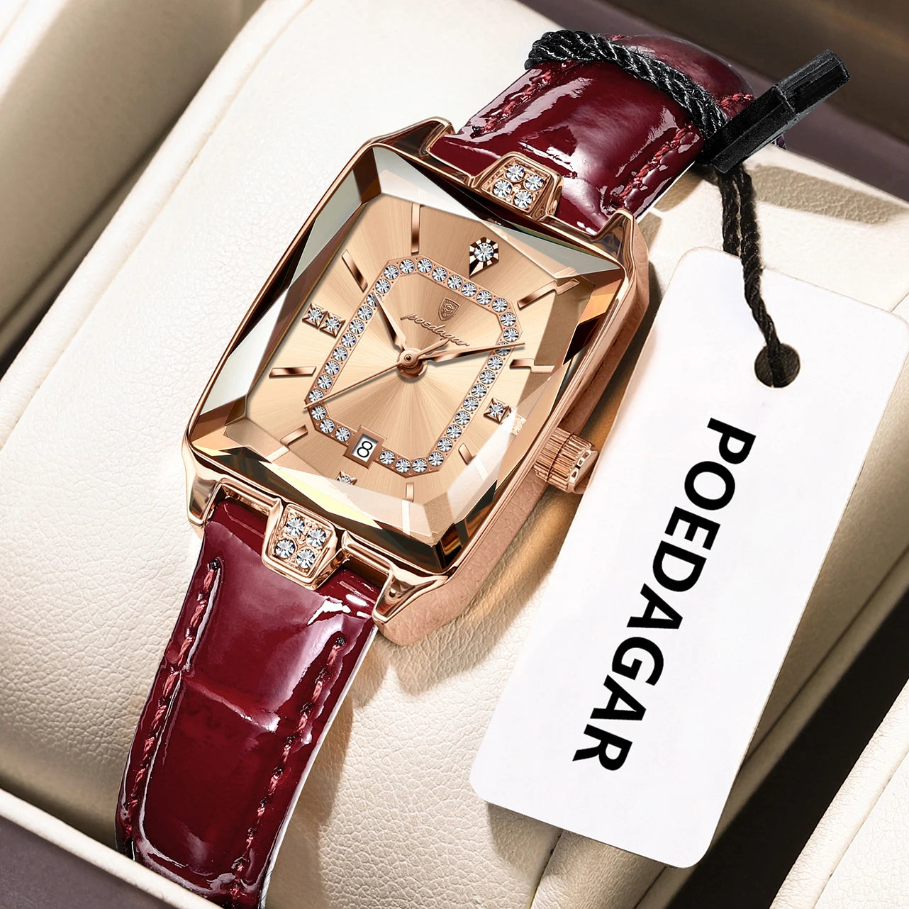 POEDAGAR Original Luxury Women Wristwatch Waterproof Leather Date Woman Watch Elegant High Quality Quartz Women's Watches Reloj