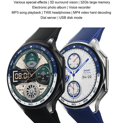 Montre connectée AMOLED 1.43 pouces, vision surround 3D, lecteur avec grande mémoire 4Go, IP68, pour hommes, 2024, nouveaux écouteurs TWS pour OPPO Watch X