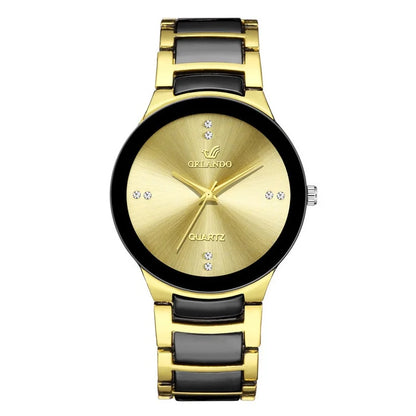 Men's quartz watch with stainless steel strap and classic dial