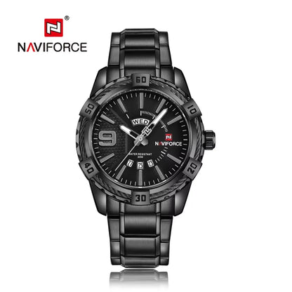 NAVIFORCE – Montre-bracelet de luxe pour homme, marque originale, quartz, classique, étanche, bracelet en acier, horloge pour homme