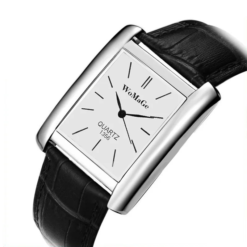 Montre à Quartz ChronoState Square Classic Femme | Montre-Bracelet Décontractée pour Femme avec Cadran Élégant Noir et Blanc