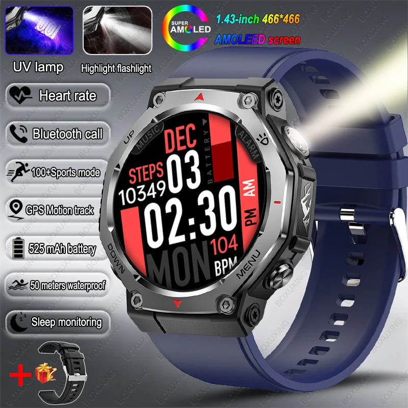 2026 New T-Rex 3 Ultra Outdoor Sports Smart Watch Men GPS Motion Track 5 ATM Waterproof Heart Rate HD Bluetooth Call Smart Watch