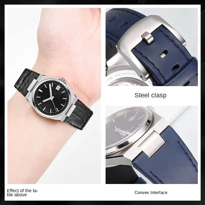27 * 12mm 1853 PRX T137 watch strap for Tissot PRX men 40mm T137.407/T137.417 raised strap plain/bamboo/lychee pattern watchband