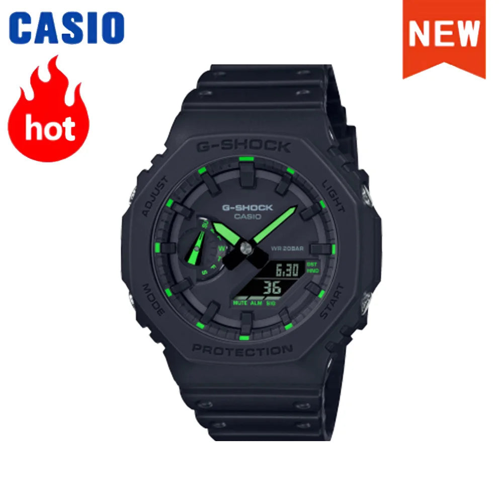 Montre homme Casio GA-2100 série 2026 Flame Inside, montre tendance sport multifonction mode antichoc à disque de couleur G-SHOCK