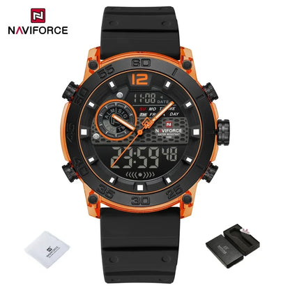 NAVIFORCE Nouvelle Montre-bracelet de Sport Multifonctionnelle pour Hommes, Légère, à Quartz, avec Chronomètre, Double Affichage de l'Heure et Lumière Nocturne, pour Garçons
