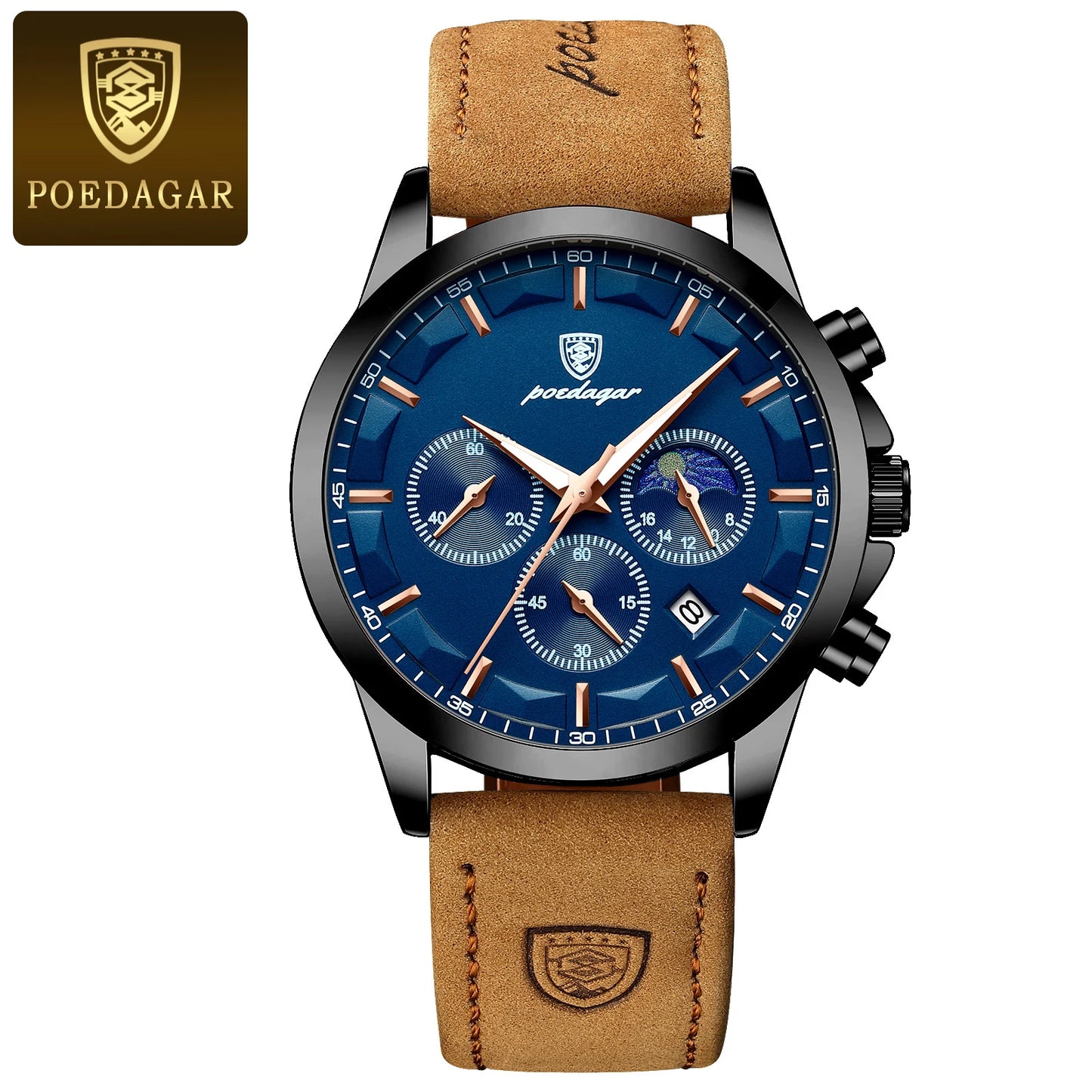 POEDAGAR Original Military Chronograph Date Watch