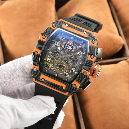 Nouvelle génération de montre de sport creuse, design professionnel, montre moderne, mécanisme sportif, mouvement à quartz, petits trois disques, montre artisanale