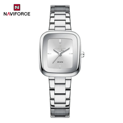 Montre-bracelet NAVIFORCE NF5075 décontractée pour femme avec bracelet en acier inoxydable résistant