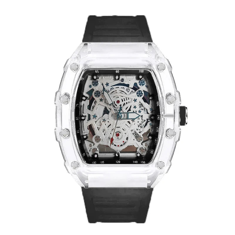 Hommes Montre Sport Tendance Personnalité Quartz Montre-Bracelet Transparent Étanche Horloge Masculine Mode Montres Cadeau