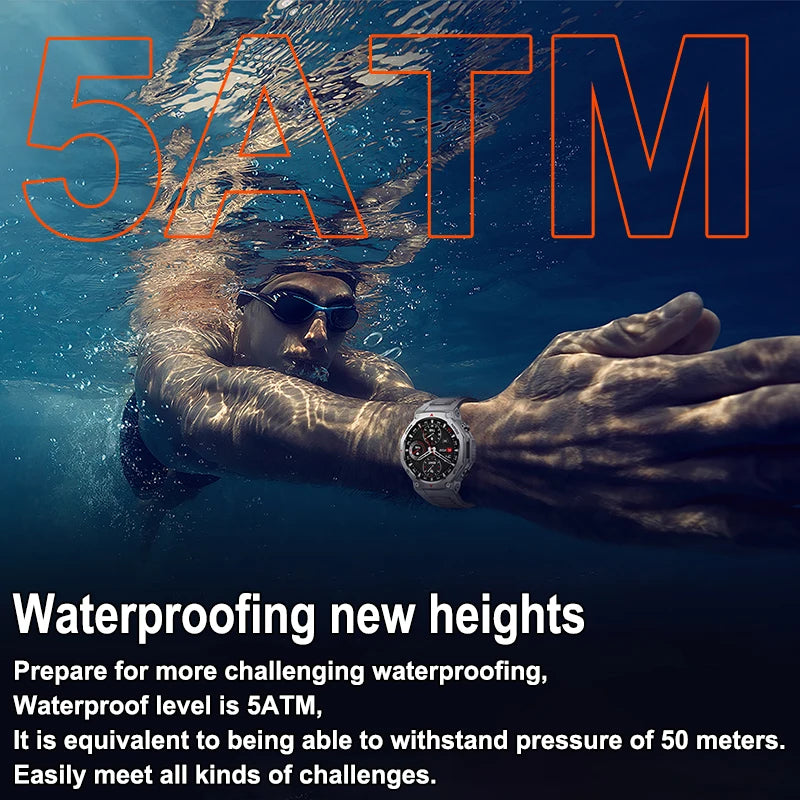 2026 New T-Rex 3 Ultra Outdoor Sports Smart Watch Men GPS Motion Track 5 ATM Waterproof Heart Rate HD Bluetooth Call Smart Watch