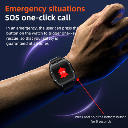 Montre Connectée Android 4G 4+128Go GPS Double Caméra Carte SIM NFC Étanche IP68 APPLLP 3 MAX