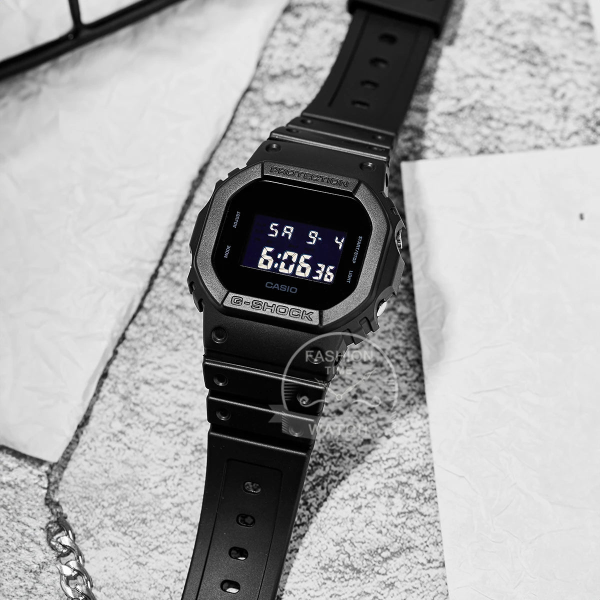 Casio G-Shock DW-5600UBB-1 digital watch with rugged square case