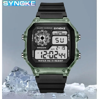 SYNOKE Montres Digitales Hommes Sport Lumineuses Multifonction Étanche Femmes Montre-Bracelet Extérieure et Course Étudiant Sept Lumières