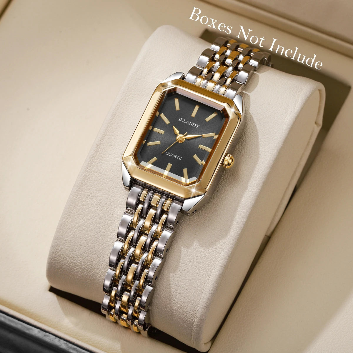 Montres Femme Rectangle Mode Bracelet Acier Dames Montre-Bracelet à Quartz Reloj Mujer Fille Horloge Cadeau (Sans boîte)