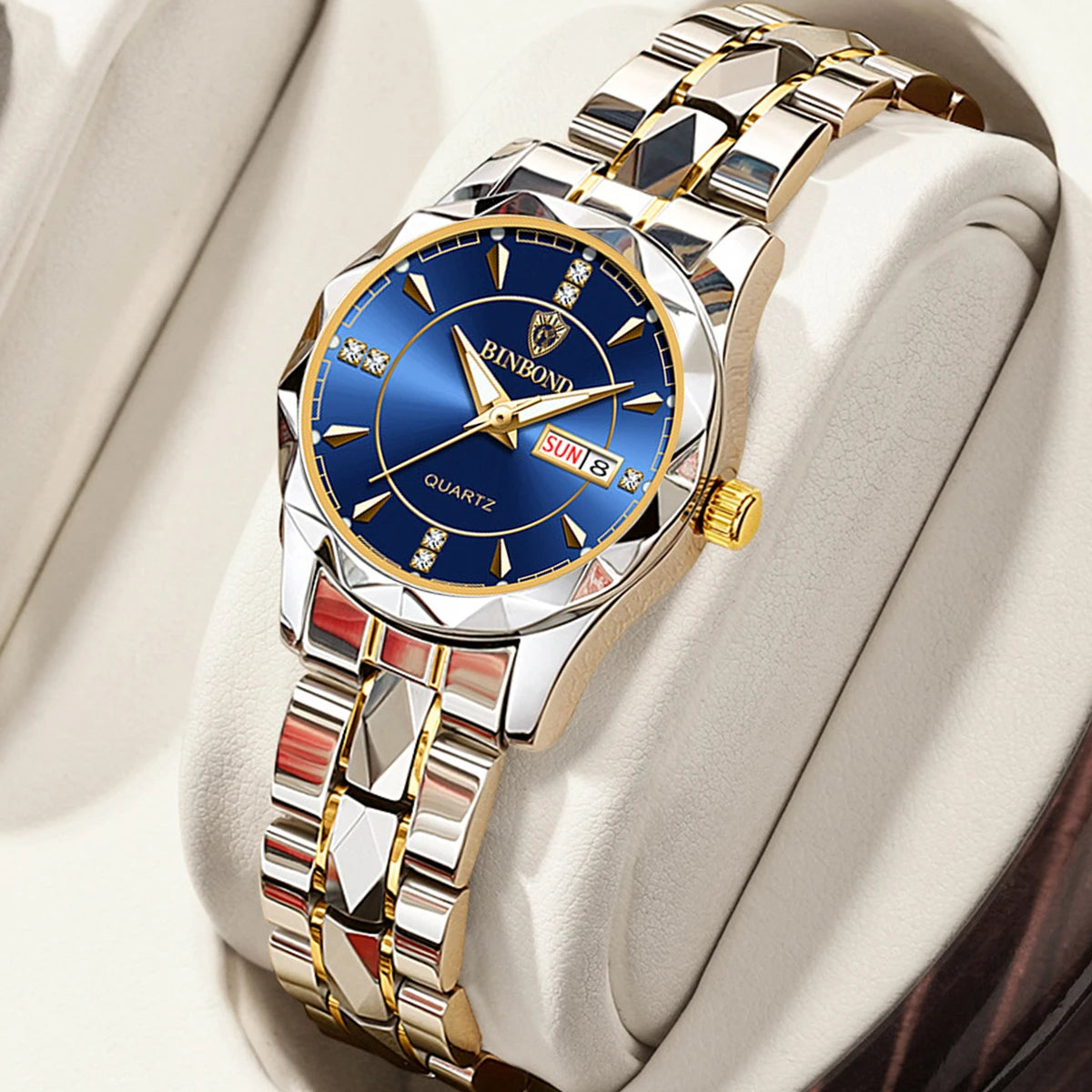 BINBONG Montres Femme Luxe Mode Dames Montre à Quartz Étanche Lumineuse Date Acier Inoxydable Montre-Bracelet Cadeau Petite Amie Amoureux