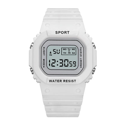 Montre de sport YIKAZE pour garçons et filles, montre électronique à LED pour étudiants, montre numérique carrée colorée pour hommes et femmes, montre étanche en caoutchouc