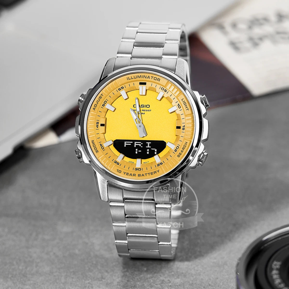 Montres Casio pour hommes, marque de luxe supérieure, ensemble pointeur LED double affichage étanche militaire, montre relogio masculino série AMW-880