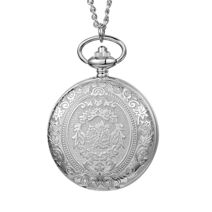 Montres de poche classiques et rétro à couvercle rabattable, gravées, pour femmes et hommes, montres suspendues à quartz, idéales pour offrir des cadeaux.