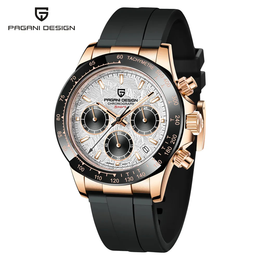 PAGANI DESIGN 2026 NOUVEAU 1664 Montre homme cadran météorite Montre de luxe en saphir à quartz pour hommes Chronographe sport pour hommes Reloj Hombre