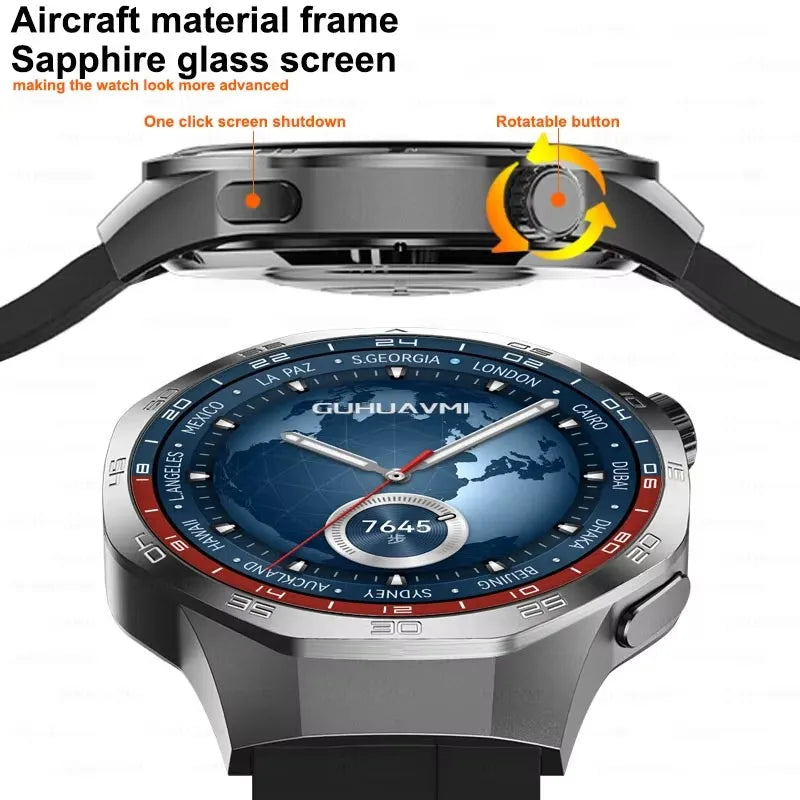 Montre connectée 2026 Watch 5 Pro GPS Suivi Boussole Hommes 360*360 Écran AMOLED NFC Appel BT Étanche Moniteur de Santé Montres Intelligentes Hommes
