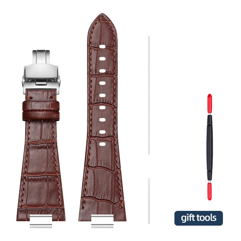 27 * 12mm 1853 PRX T137 watch strap for Tissot PRX men 40mm T137.407/T137.417 raised strap plain/bamboo/lychee pattern watchband