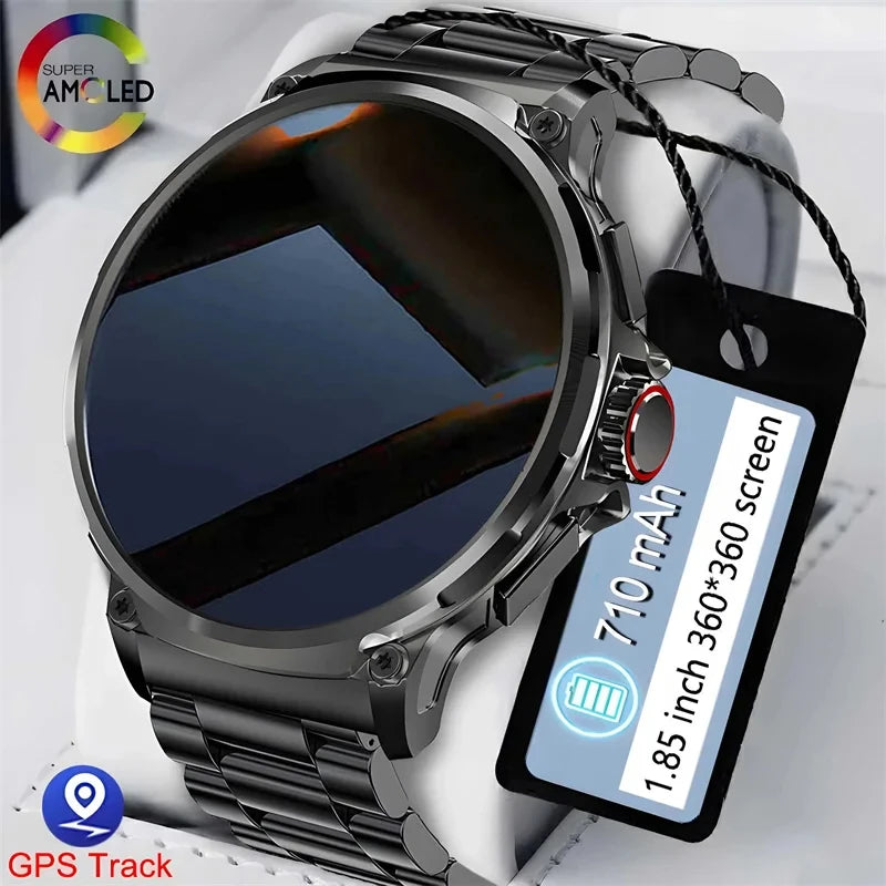 Montres intelligentes GPS ultra-performantes avec batterie 710 mAh, montres boussole étanches NOUVEAU pour hommes femmes 2025 Nouvelle montre intelligente GPS militaire sport pour hommes