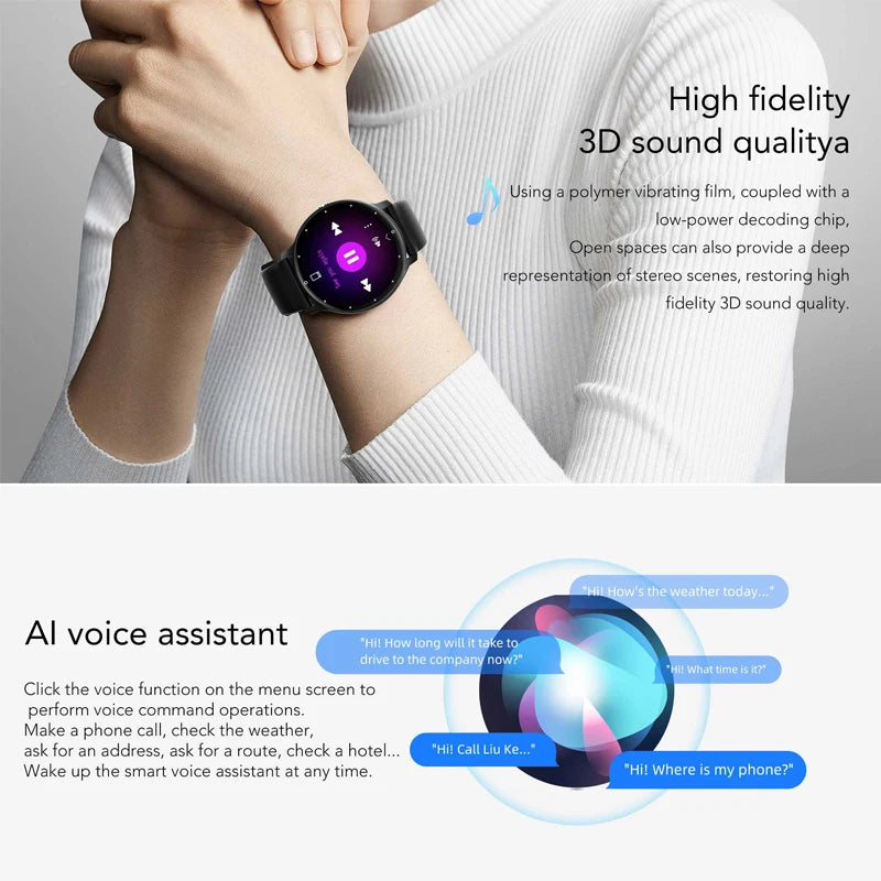 Montre connectée ultra-fine 2026 pour homme avec plus de 100 modes sportifs, surveillance de la fréquence cardiaque, assistant vocal IA, appels Bluetooth