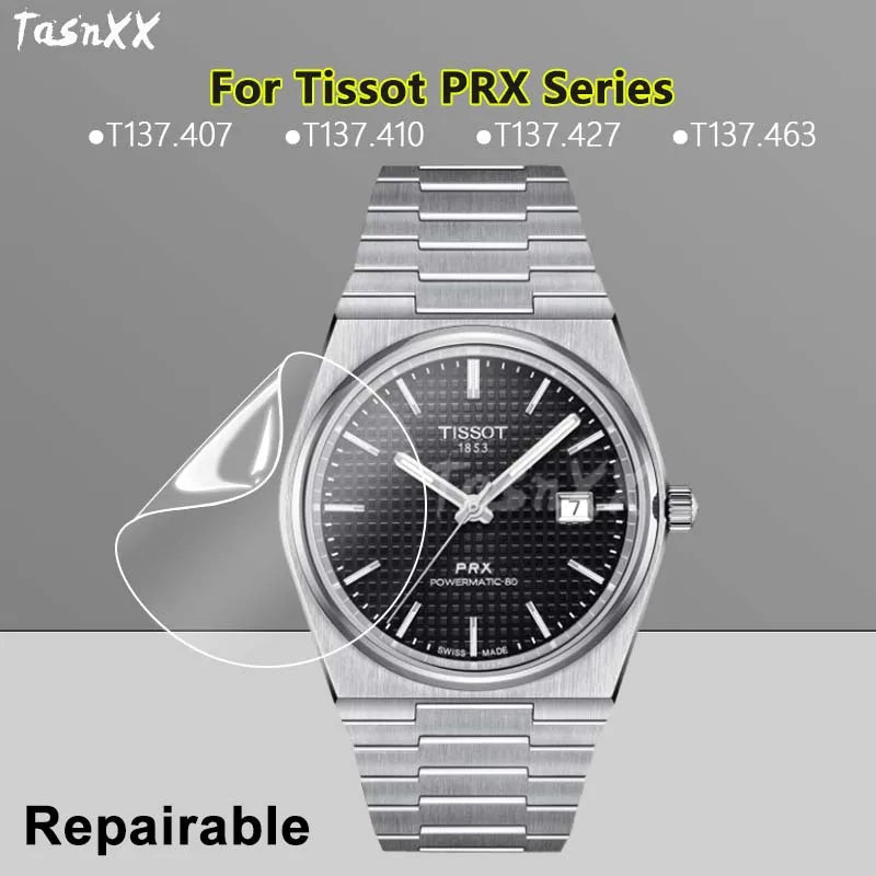 Protection d'écran ultra fine pour montre Tissot PRX Powermatic 80 T137407 T137410 T137463 T931407 Film hydrogel souple - Pas en verre