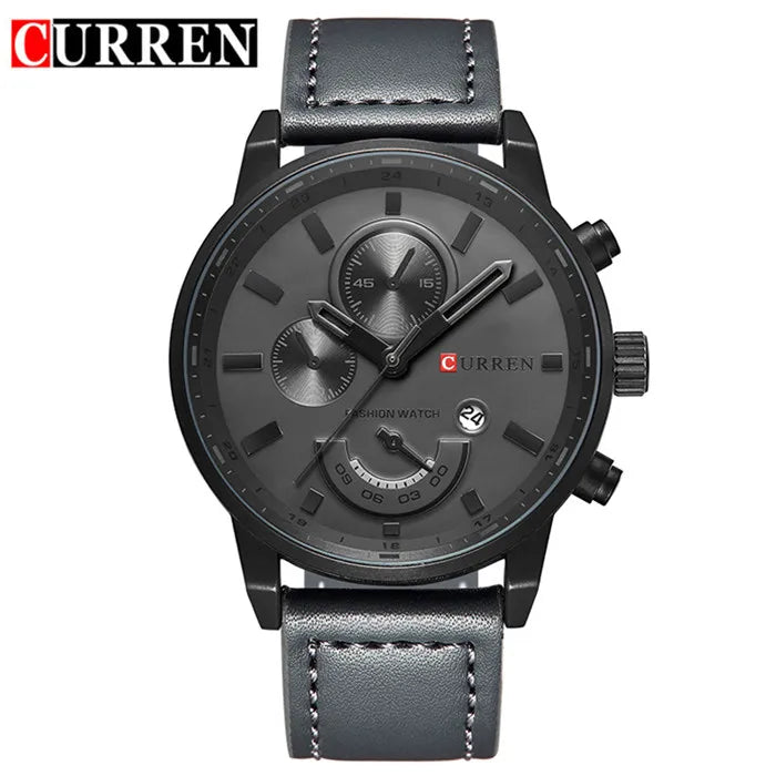 Montre à quartz pour homme Curren 8217, bracelet en cuir de luxe, marque supérieure, décontractée, à la mode, pour sport, horloge, montre-bracelet pour homme