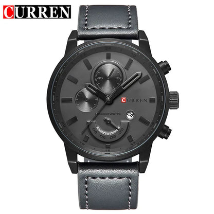 Montre à quartz pour homme Curren 8217, bracelet en cuir de luxe, marque supérieure, décontractée, à la mode, pour sport, horloge, montre-bracelet pour homme
