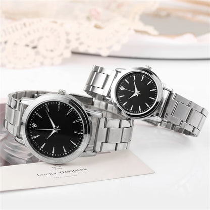 2 Montres de Couple Homme Montre d'Affaires Femme Montre à Quartz Analogique Tendance (Sans Boîte)