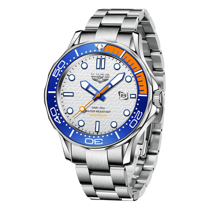 2026 LIGE Nouvelle Montre Homme D'Affaires Grande Marque Luxe Montre de Plongée Pour Hommes Étanche Date Horloge Montre de Sport Relogio Masculino+Boîte