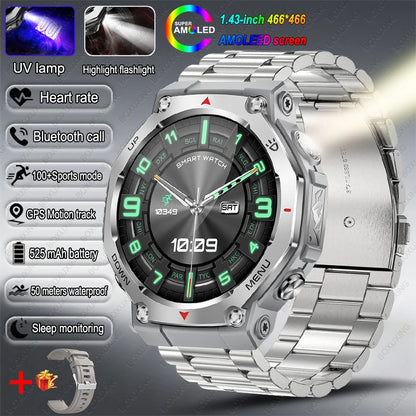 Nouvelle Montre Connectée T-Rex 3 Ultra Sports de Plein Air 2026 pour Hommes, Suivi GPS, Étanche 5 ATM, Fréquence Cardiaque, Appel Bluetooth HD