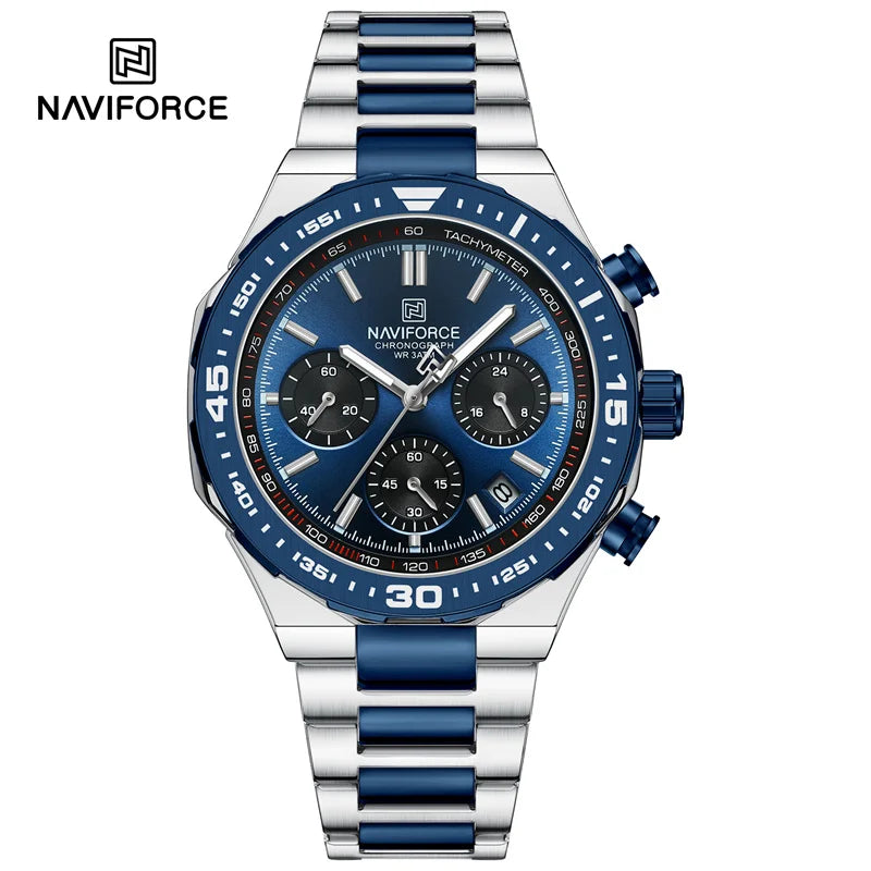 NAVIFORCE Montres Homme Quartz Tendance Affaires Classique Étanche Bracelet Acier Inoxydable Montre-bracelet Nouvelle horloge Homme en 2024