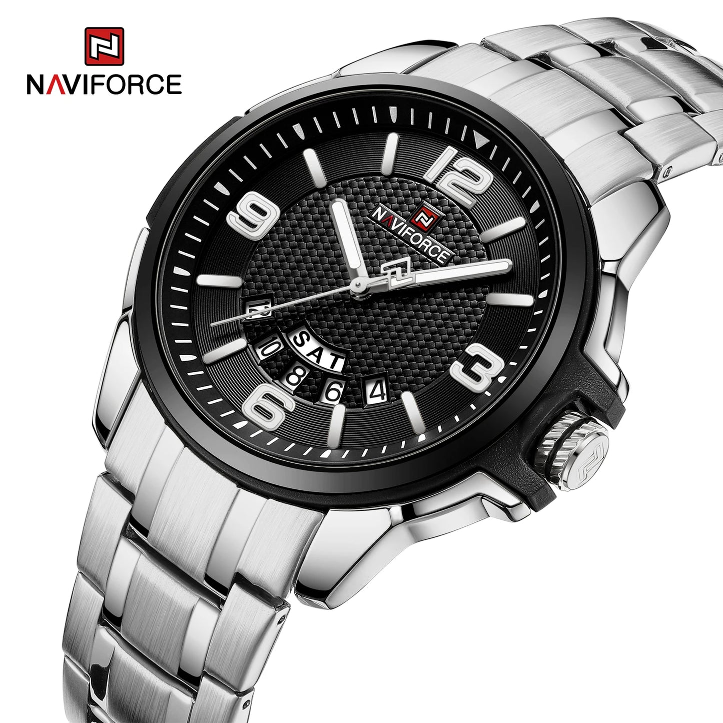 Montre-bracelet à quartz décontractée pour hommes, marque NAVIFORCE, en acier inoxydable, style affaires, étanche et lumineuse, Relogio